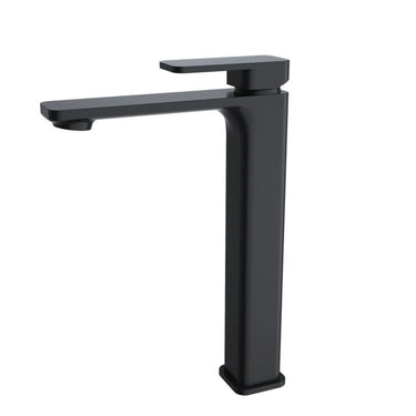 Aquaperla Ivano Matte Black tall basin mixer tap for vessel and above-counter basins