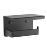 Aquaperla Ivano Matte Black Toilet Roll Holder with Shelf