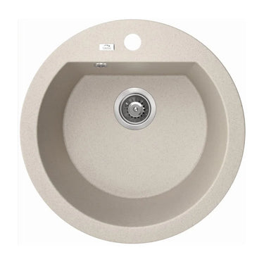Aquaperla Laveo 510mm Round Beige Single Bowl Granite Sink