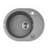 Aquaperla Laveo 580x470mm Grey Single Bowl Granite Sink with Drainer