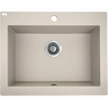 Aquaperla Laveo 580x490mm Beige Single Bowl Apron Front Granite Sink