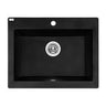Aquaperla Laveo 580x490mm Matte Black Single Bowl Apron Front Granite Sink