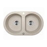 Aquaperla Laveo 780x470mm Beige Double Bowl Granite Sink