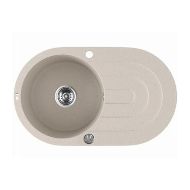 Aquaperla Laveo 780x470mm Beige Single Bowl Granite Sink with Drainer