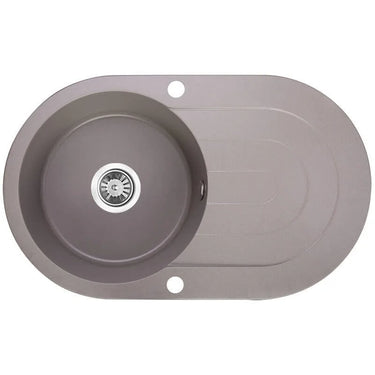 Aquaperla Laveo 780x470mm Grey Single Bowl Granite Sink with Drainer