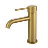 Aquaperla Lucid Pin Brushed Brass basin mixer tap for bathroom vanity basins