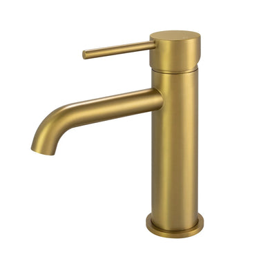 Aquaperla Lucid Pin Brushed Brass basin mixer tap for bathroom vanity basins