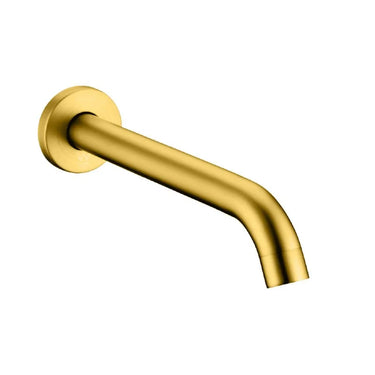 Aquaperla Lucid Pin Brushed Brass Bath Spout 160mm - Round Wall Spout