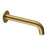Aquaperla Lucid Pin Brushed Brass Bath Spout 180mm - Round Wall Spout, Slim 7mm Plate