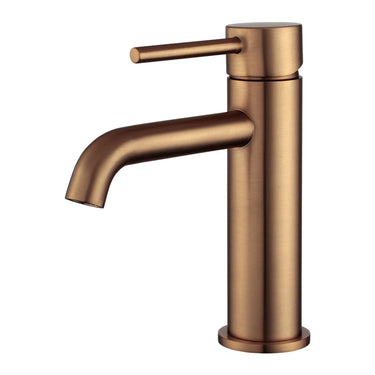 Aquaperla Lucid Pin Brushed Copper basin mixer tap for bathroom vanity basins