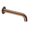 Aquaperla Lucid Pin Brushed Copper Bath Spout 180mm - Round Wall Spout, Slim 7mm Plate