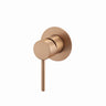 Aquaperla Lucid Pin Brushed Copper wall shower mixer for shower or bath