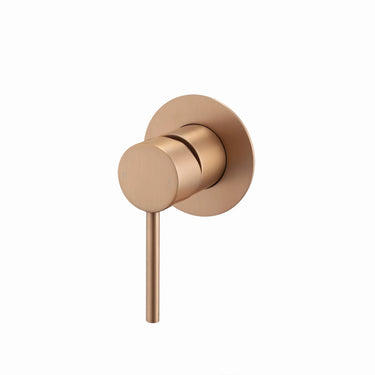 Aquaperla Lucid Pin Brushed Copper wall shower mixer for shower or bath