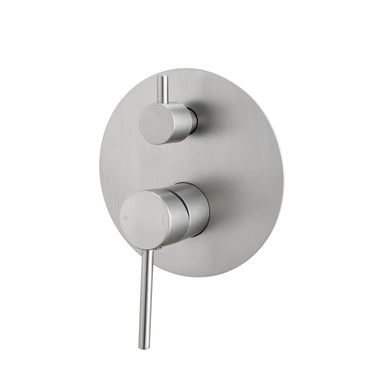 Aquaperla Lucid Pin Brushed Nickel shower wall mixer with diverter