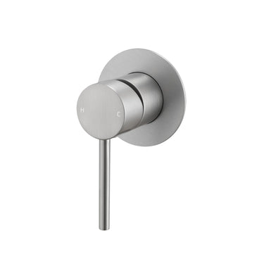 Aquaperla Lucid Pin Brushed Nickel wall shower mixer for shower or bath