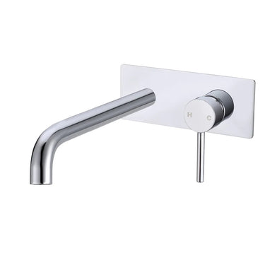 Aquaperla Lucid Pin Chrome wall basin mixer set with spout