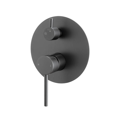 Aquaperla Lucid Pin Gunmetal shower wall mixer with diverter