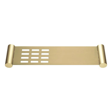 Aquaperla Lucid Pin Light Brushed Brass Shower Shelf 400mm
