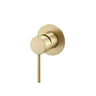 Aquaperla Lucid Pin Light Brushed Brass wall shower mixer for shower or bath