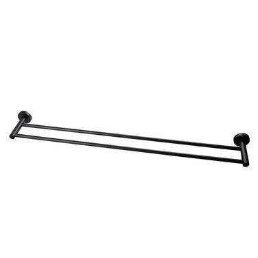 Aquaperla Lucid Pin Matte Black Double Towel Rail 790mm