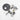 Aquaperla Lucid Pin Matte Black shower wall mixer with diverter parts: cover plate, lever and diverter knob