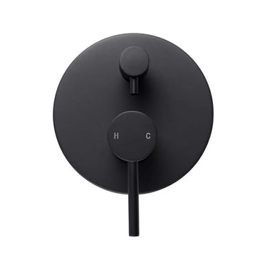 Aquaperla Lucid Pin Matte Black shower wall mixer with diverter