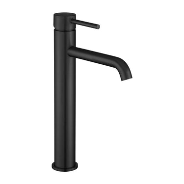 Aquaperla Lucid Pin Matte Black tall basin mixer tap for vessel and above-counter basins