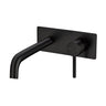 Aquaperla Lucid Pin Matte Black wall basin mixer set with spout