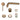 Aquaperla Lucid Pin separate plates Brushed Copper wall basin mixer set with spout, view 3