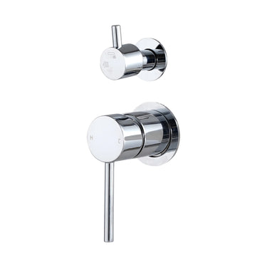 Aquaperla Lucid Pin separate plates Chrome shower wall mixer with diverter