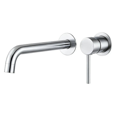 Aquaperla Lucid Pin separate plates Chrome wall basin mixer set with spout