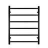 Aquaperla Matte Black heated towel rail, 6 bars, round