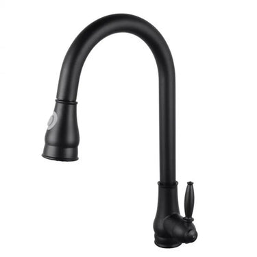 Aquaperla Matte Black Pull Out Kitchen Mixer Tap - Classic Lever, Dual Spray