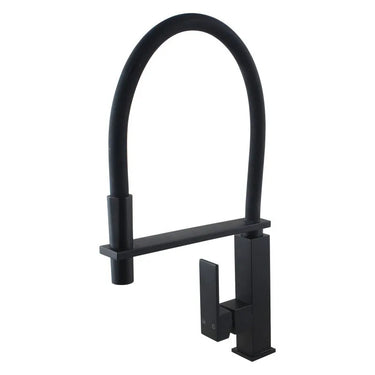 Aquaperla Matte Black Pull Out Kitchen Mixer Tap - Flexible Spout, Square Body