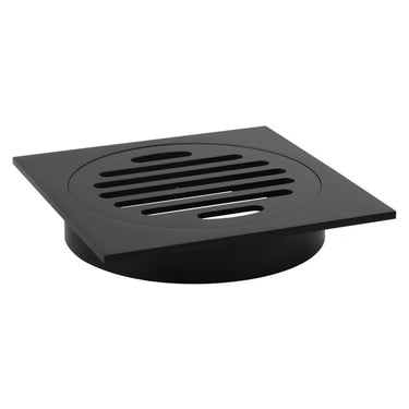 Aquaperla Matte Black Square Floor Waste 110x110mm