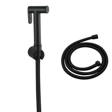 Aquaperla Matte Black Toilet Bidet Spray Kit - Slim T-Shape Handheld Sprayer, 1.2m Hose