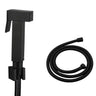 Aquaperla Matte Black Toilet Bidet Spray Kit - Square Handheld Sprayer, 1.2m Hose