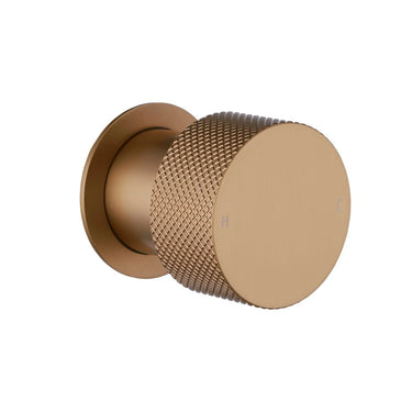 Aquaperla Moon Brushed Copper knurled wall shower mixer for shower or bath