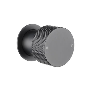 Aquaperla Moon Brushed Gunmetal knurled wall shower mixer for shower or bath