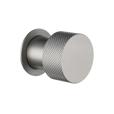 Aquaperla Moon Brushed Nickel knurled wall shower mixer for shower or bath