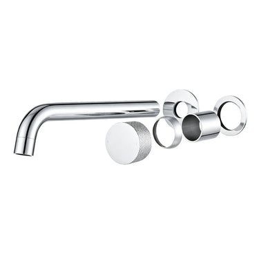 Aquaperla Moon separate plates Chrome wall basin mixer set with spout
