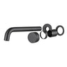 Aquaperla Moon separate plates Matte Black wall basin mixer set with spout