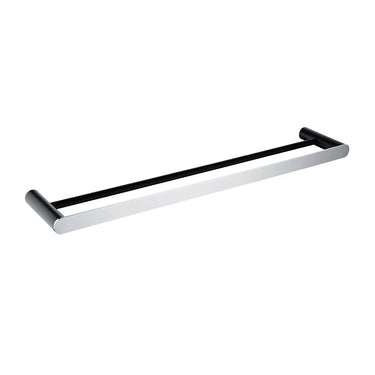 Aquaperla Rushy Black & Chrome Double Towel Rail 600mm