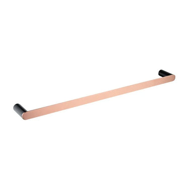 Aquaperla Rushy Black & Rose Gold Single Towel Rail 600mm