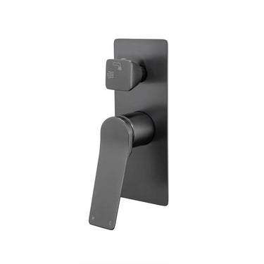 Aquaperla Rushy Brushed Gunmetal shower wall mixer with diverter