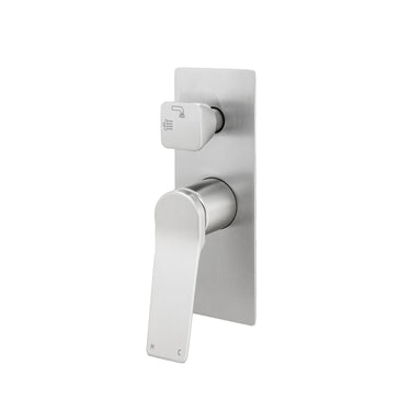 Aquaperla Rushy Brushed Nickel shower wall mixer with diverter