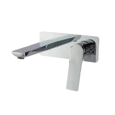 Aquaperla Rushy Chrome wall basin mixer set with spout