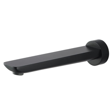 Aquaperla Rushy Matte Black Bath Spout 180mm - Slim Wall Spout