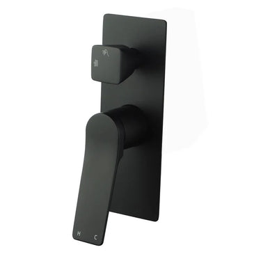 Aquaperla Rushy Matte Black shower wall mixer with diverter