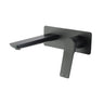Aquaperla Rushy Matte Black wall basin mixer set with spout